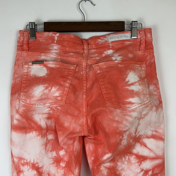 ROCK AND REPUBLIC Skinny Berlin jeans in (orange and white) Peach Rockan… - Picture 2 of 13